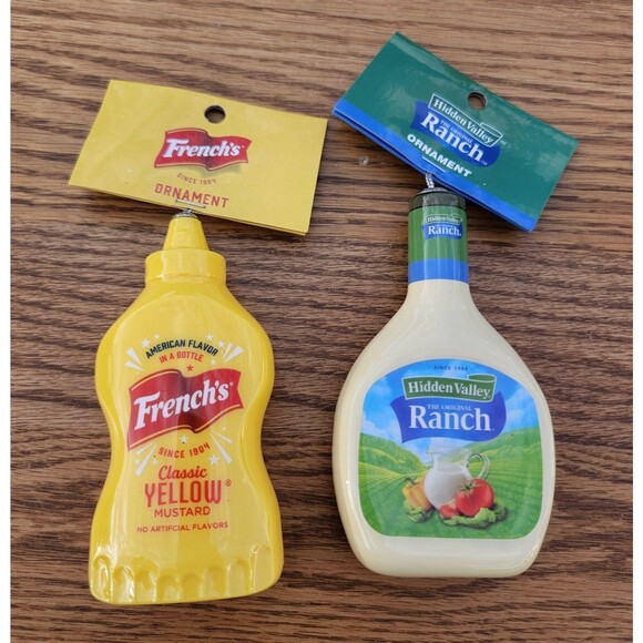 New Hidden Valley Ranch Salad Dressing Bottle ~ Mustard ~ Christmas Ornaments - Picture 2 of 8